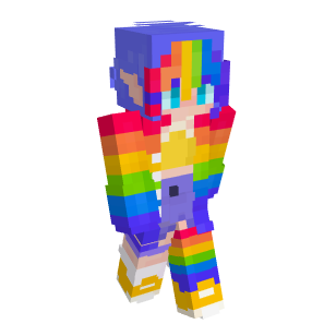 Rainbow Cow Version 2 Minecraft Skin - Toy Block PNG Image